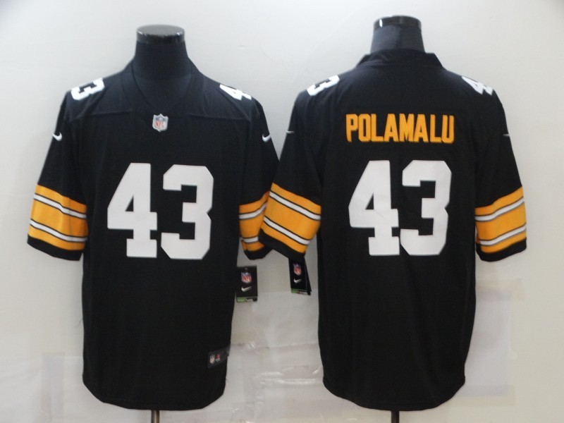 Men's Pittsburgh Steelers Troy Polamalu #43 Black Jersey